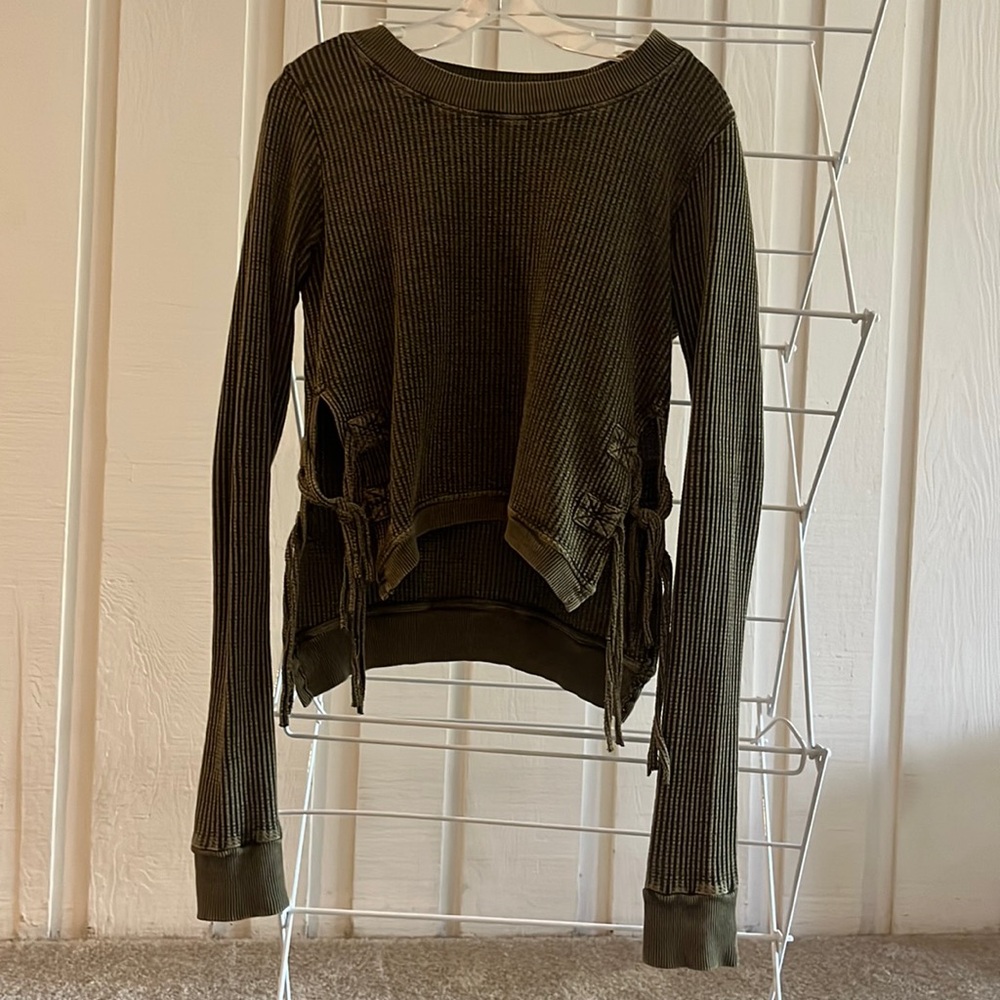 Olive green free people long sleeve